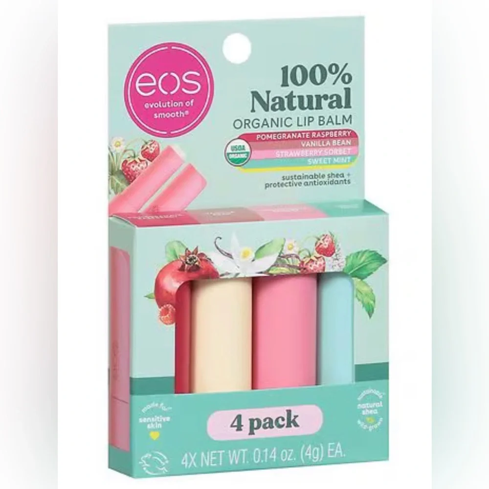New eos Lip Balm, 100% Natural, Organic Assorted